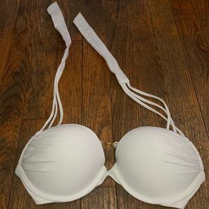 White halter bikini top